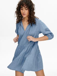 ONLY 3/4-ärmeliges Kleid -Light Blue Denim - 15252307