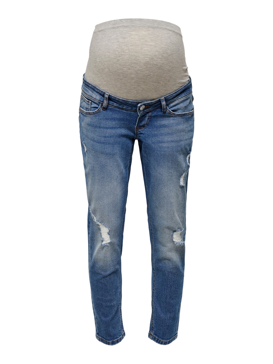 ONLY Jeans Straight Fit Ourlé destroy -Medium Blue Denim - 15252397