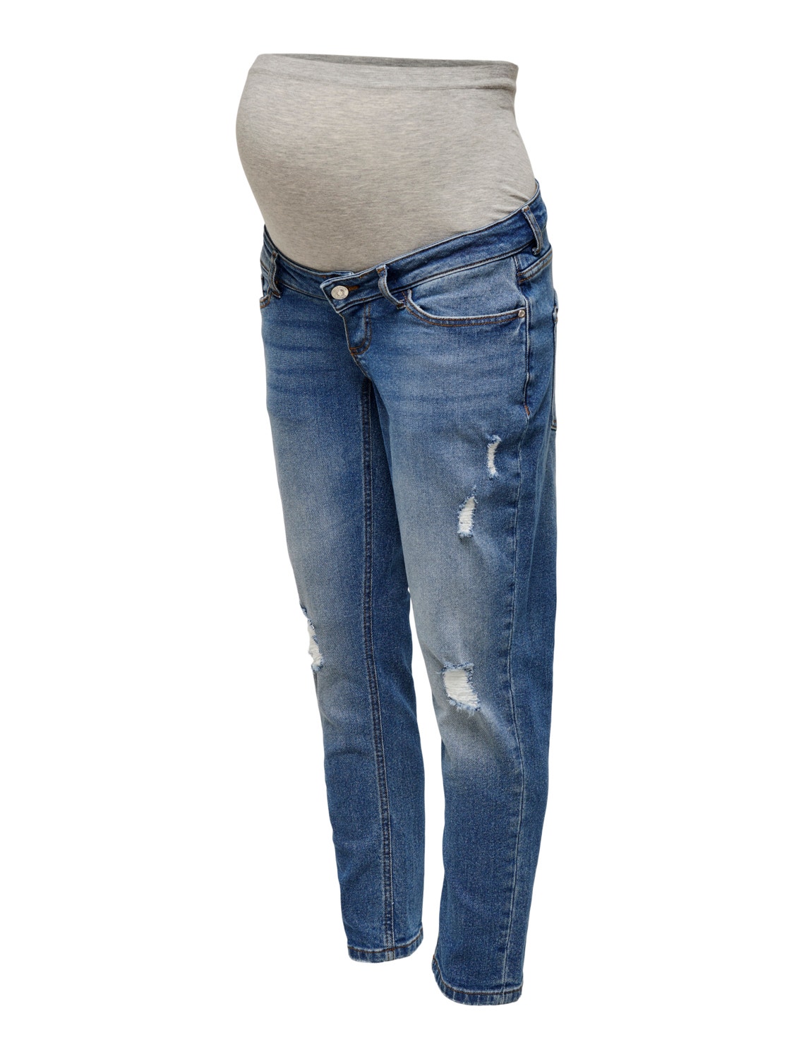 ONLY Jeans Straight Fit Ourlé destroy -Medium Blue Denim - 15252397