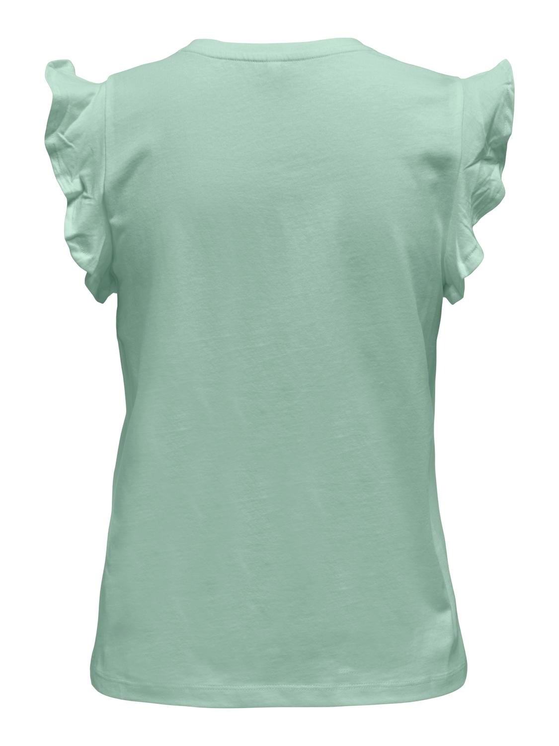 ONLY V-neck Ruffle Top -Subtle Green - 15252469
