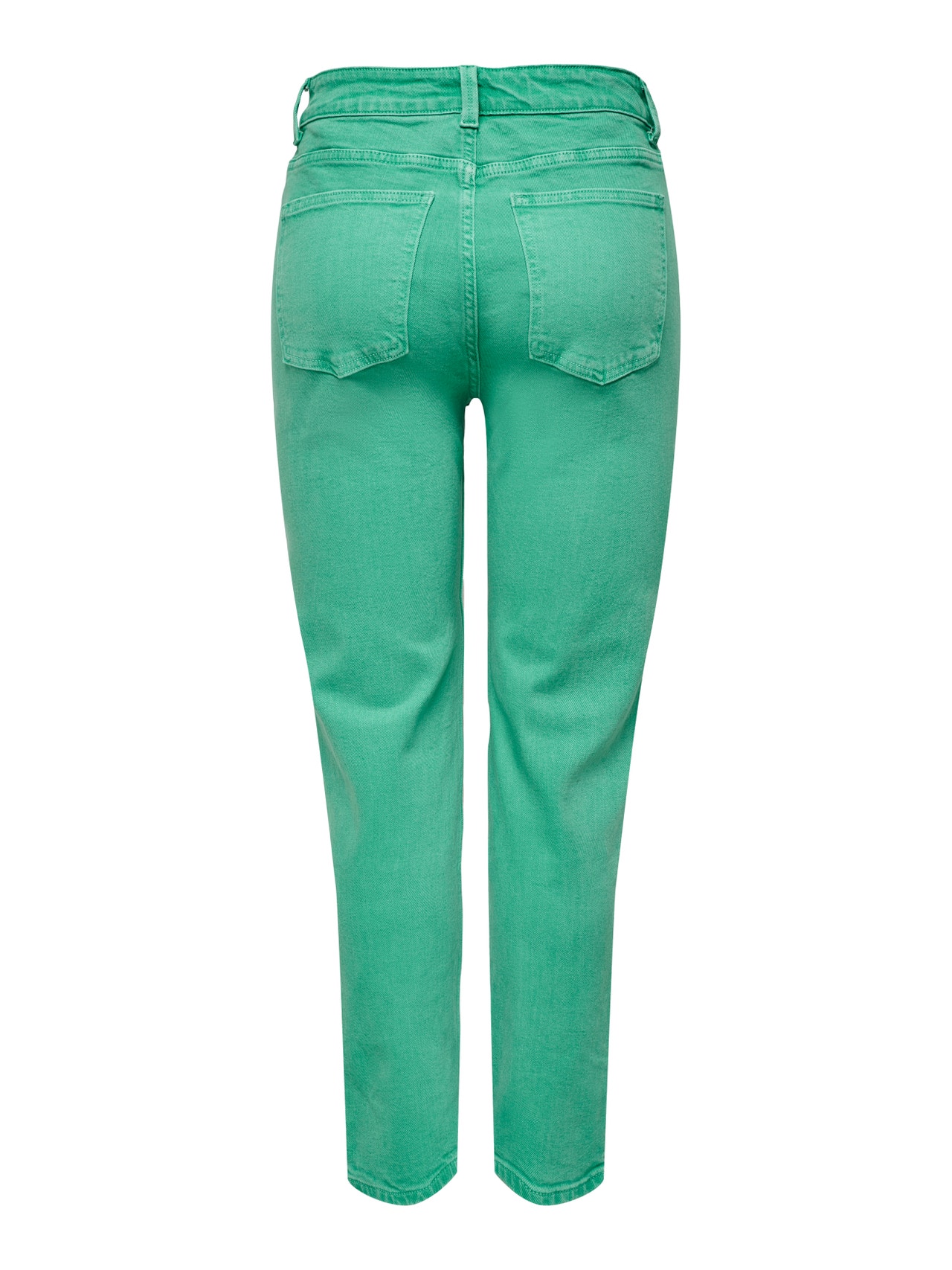ONLY Pantalons Straight Fit Taille haute -Marine Green - 15252531