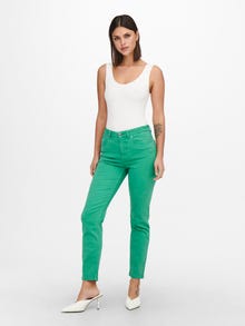 ONLY Pantalons Straight Fit Taille haute -Marine Green - 15252531