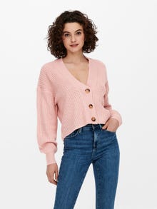 ONLY Solid colored Knitted Cardigan -Rose Smoke - 15252685