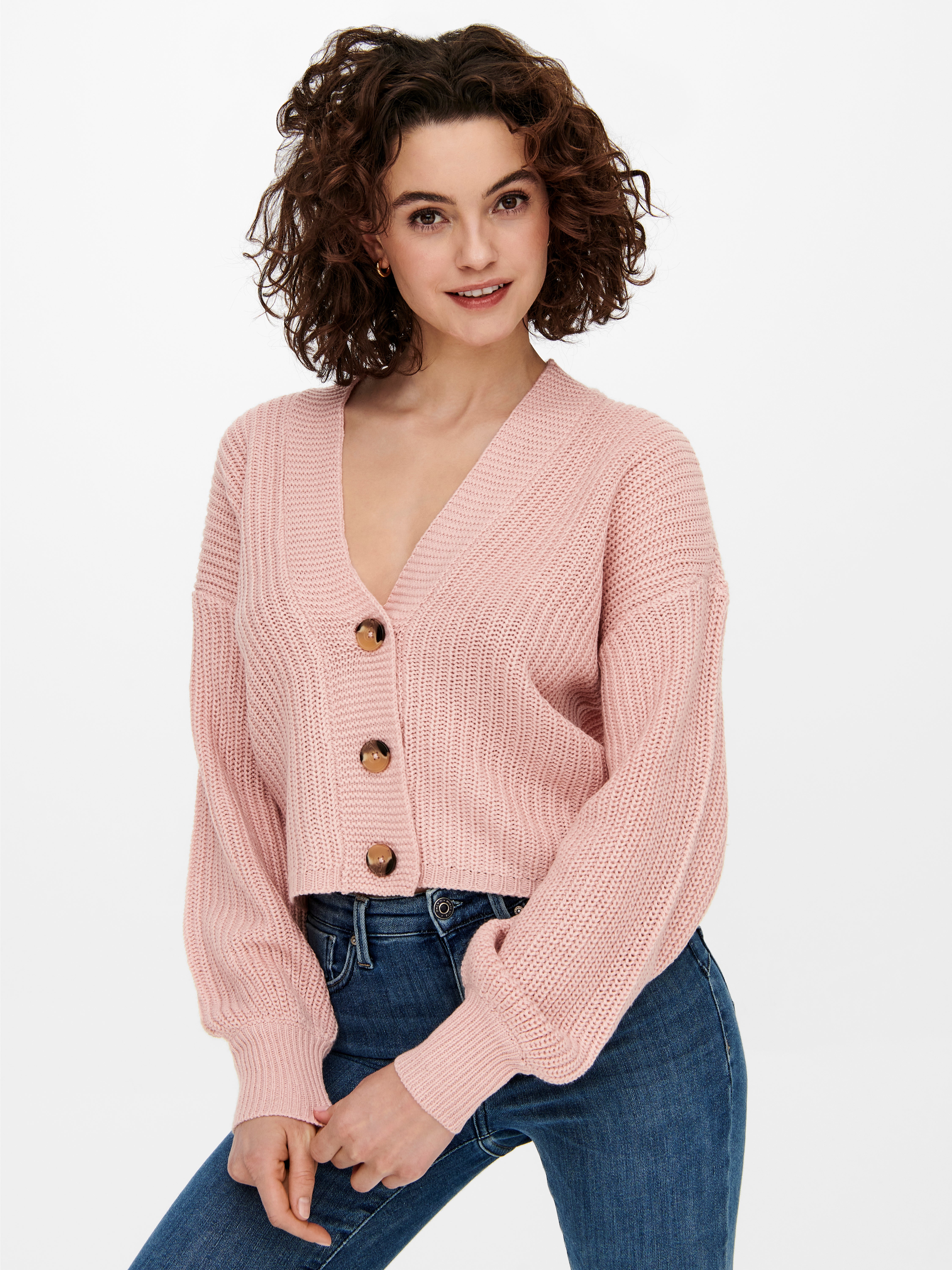 Solid colored Knitted Cardigan with 20 