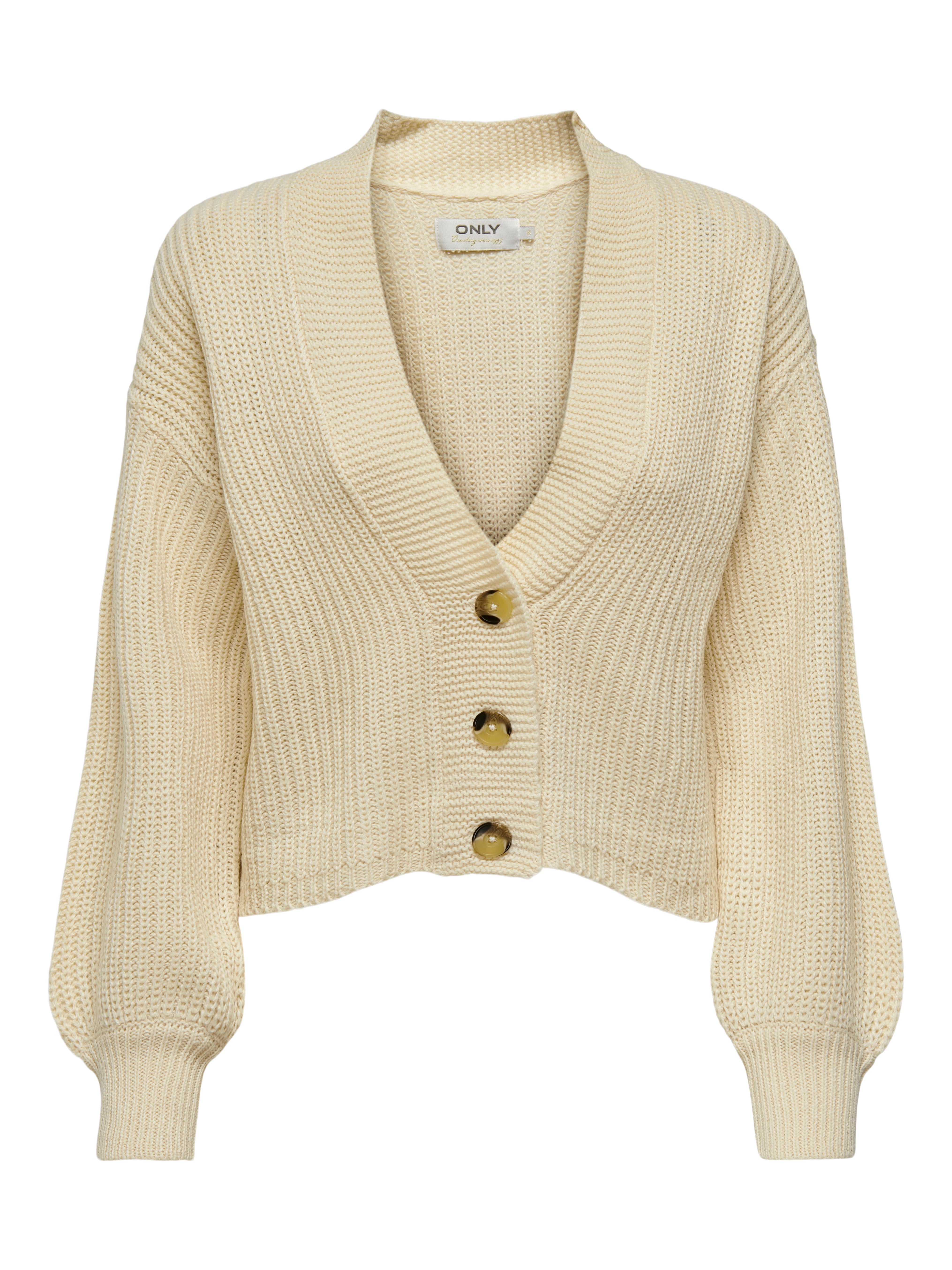 Cardigan en maille beige avec cœurs brodés main image 1