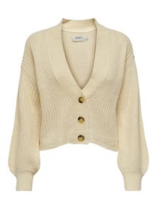 ONLY Couleur unie Cardigan en maille -Oatmeal - 15252685