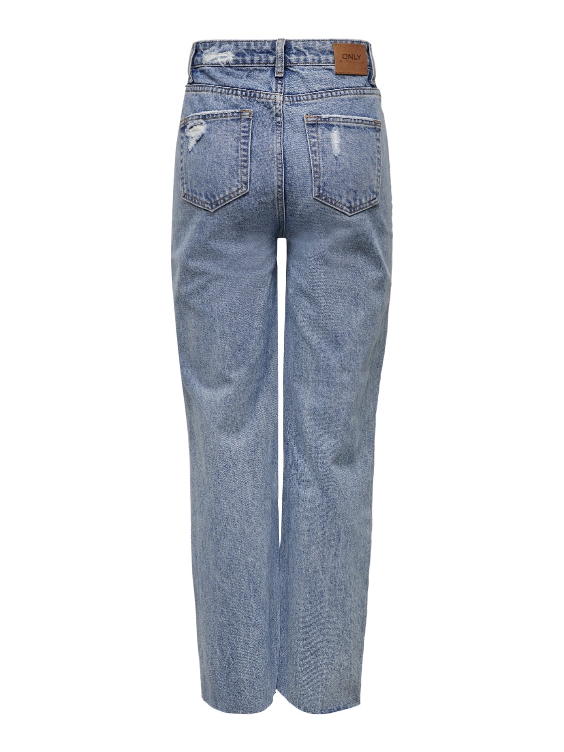 ONLY ONLDad High Waist Destroyed Flared Jeans -Medium Blue Denim - 15252688