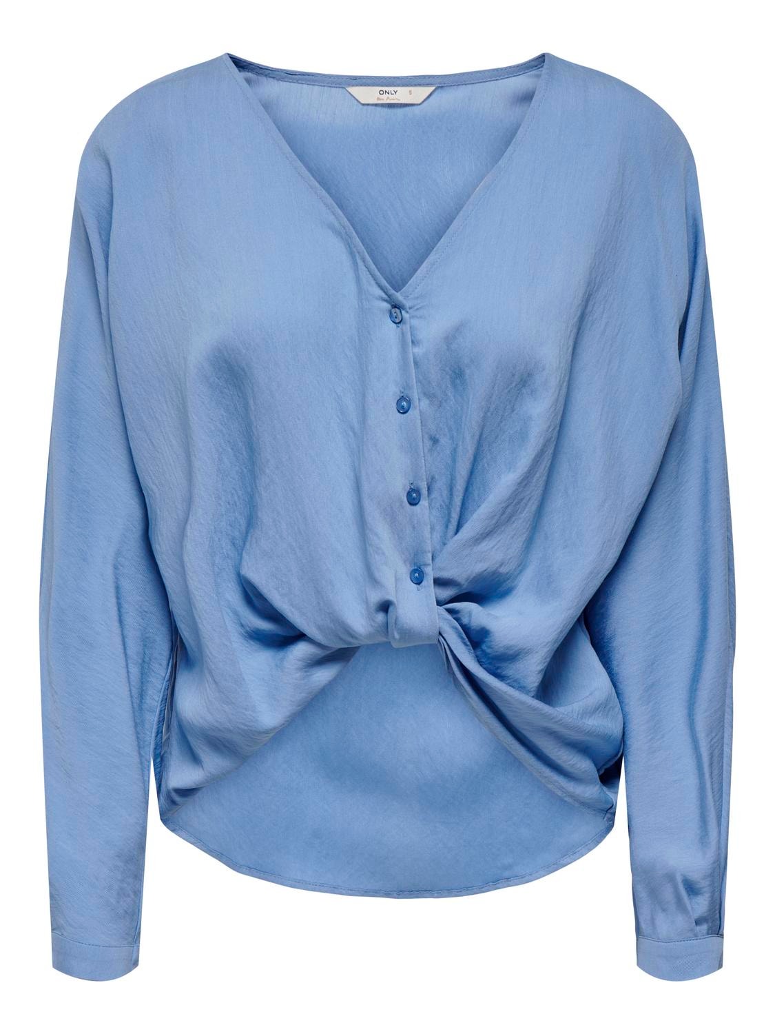 ONLY Chemises Regular Fit Col chemise Poignets boutonnés -Azurine - 15252779