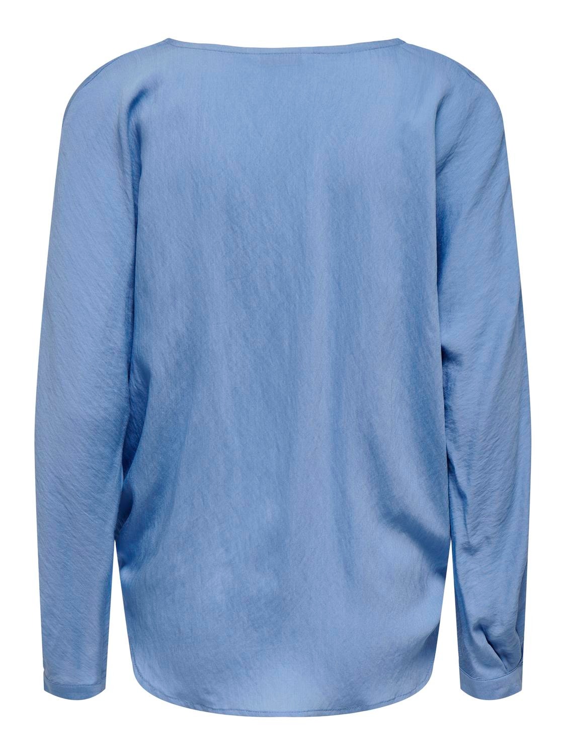 ONLY Chemises Regular Fit Col chemise Poignets boutonnés -Azurine - 15252779