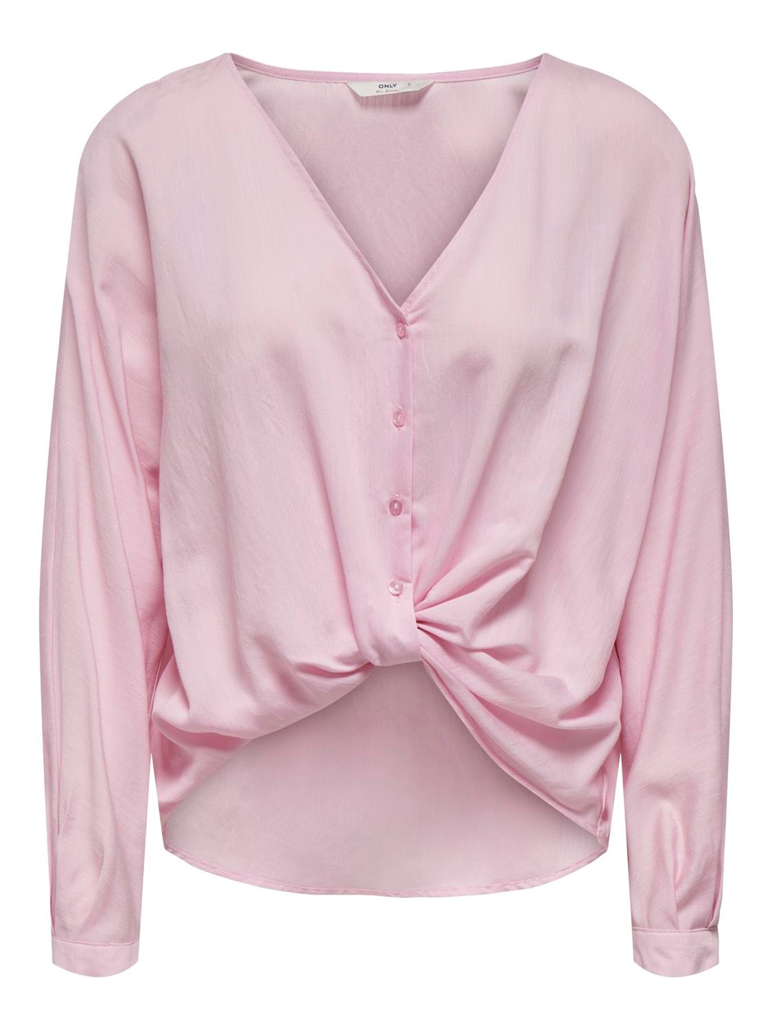 ONLY Normal geschnitten Hemdkragen Ärmelbündchen mit Knopf Hemd -Pink Lady - 15252779