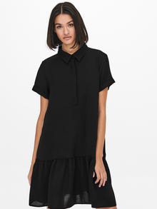 ONLY Normal geschnitten V-Ausschnitt Kurzes Kleid -Black - 15252870