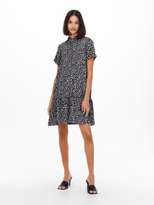 ONLY Normal geschnitten V-Ausschnitt Kurzes Kleid -Black - 15252870