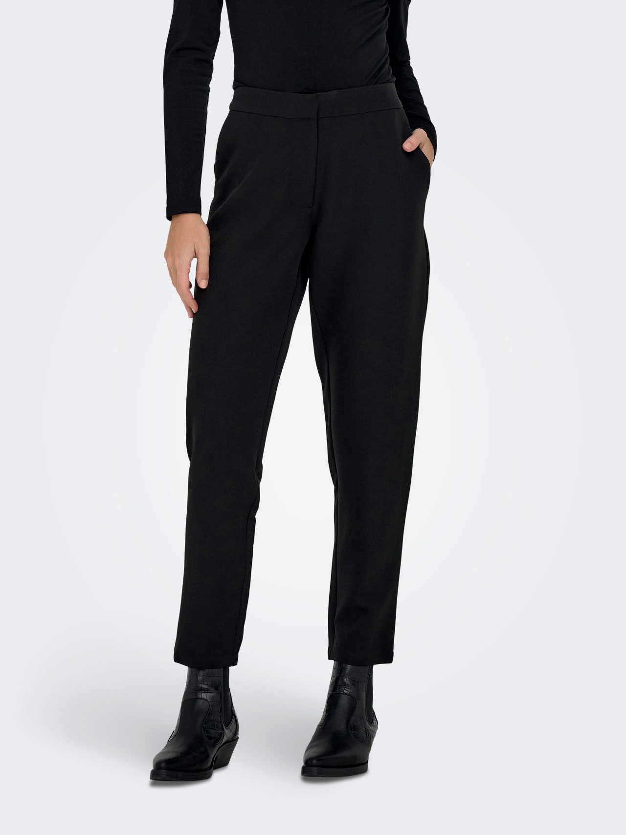 ONLY Solid colored Trousers -Black - 15252876