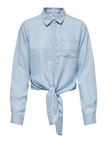 ONLY Knot detail Denim shirt -Light Blue Denim - 15252957
