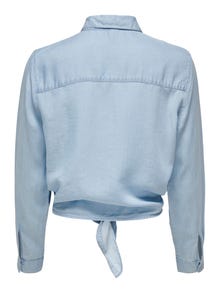 ONLY Knot detail Denim shirt -Light Blue Denim - 15252957
