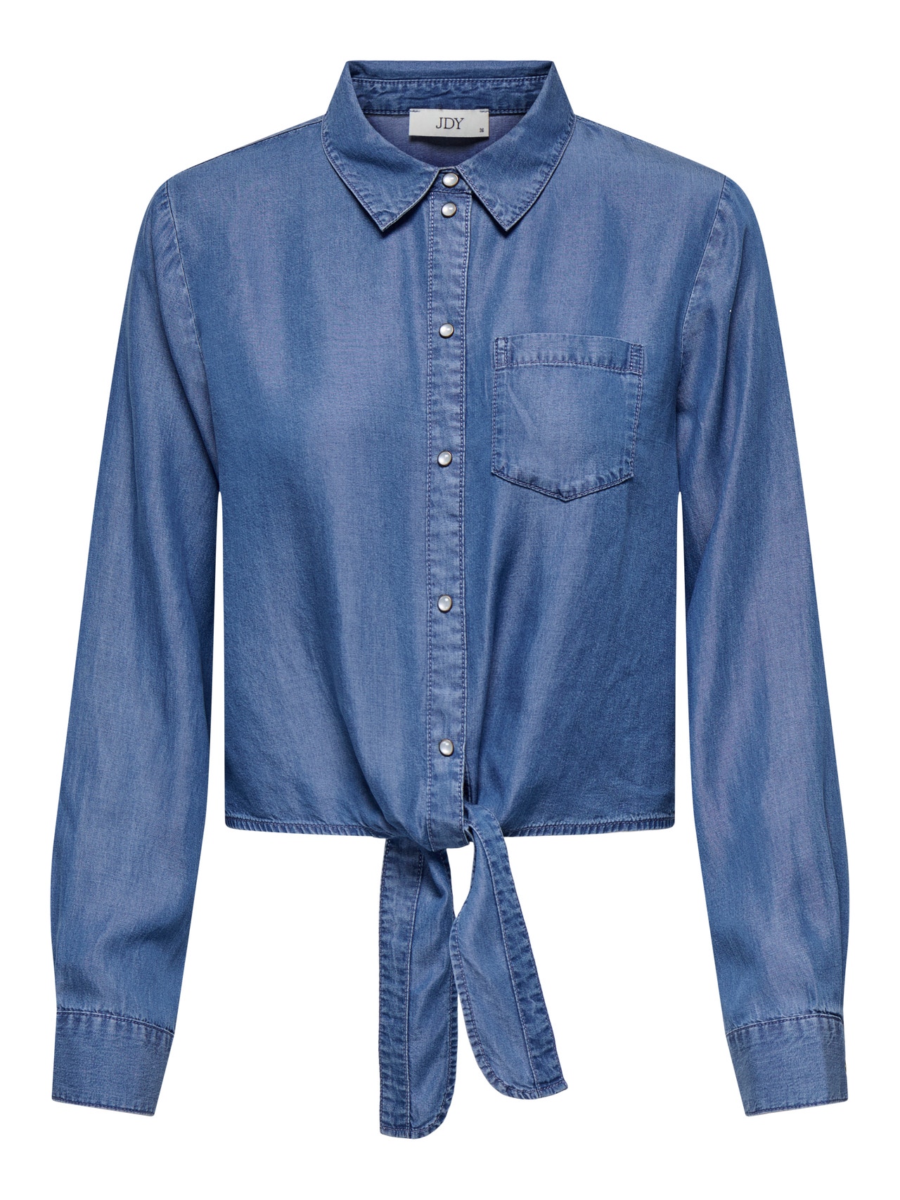 ONLY Knutprydd Jeansskjorta -Medium Blue Denim - 15252957