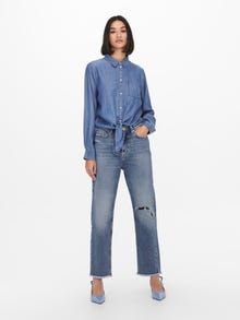 ONLY Knutedetalj Denimskjorte -Medium Blue Denim - 15252957