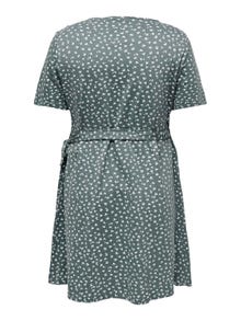 ONLY Normal geschnitten V-Ausschnitt Kurzes Kleid -Balsam Green - 15252981