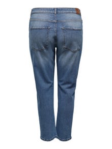 ONLY Gerade geschnitten Hohe Taille Offener Saum Jeans -Medium Blue Denim - 15252985