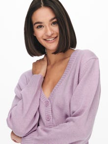 ONLY V-Neck Knit Cardigan -Lavender Frost - 15253059