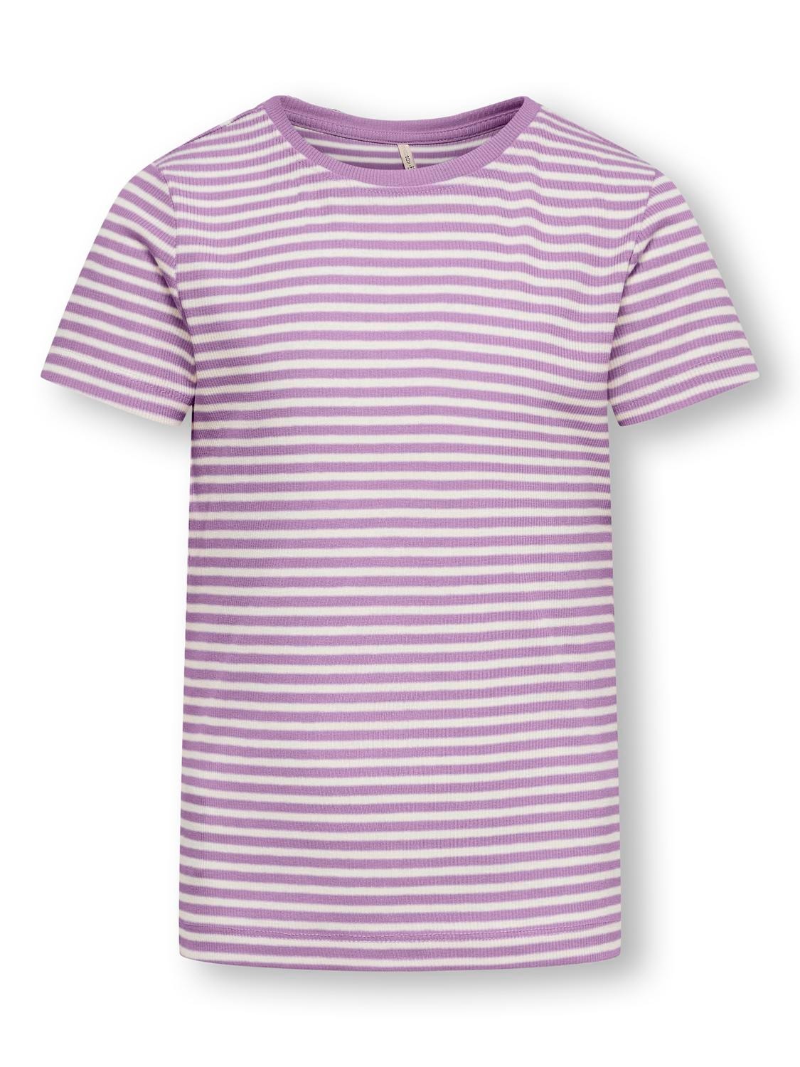 ONLY Randig T-shirt -Purple Rose - 15253157