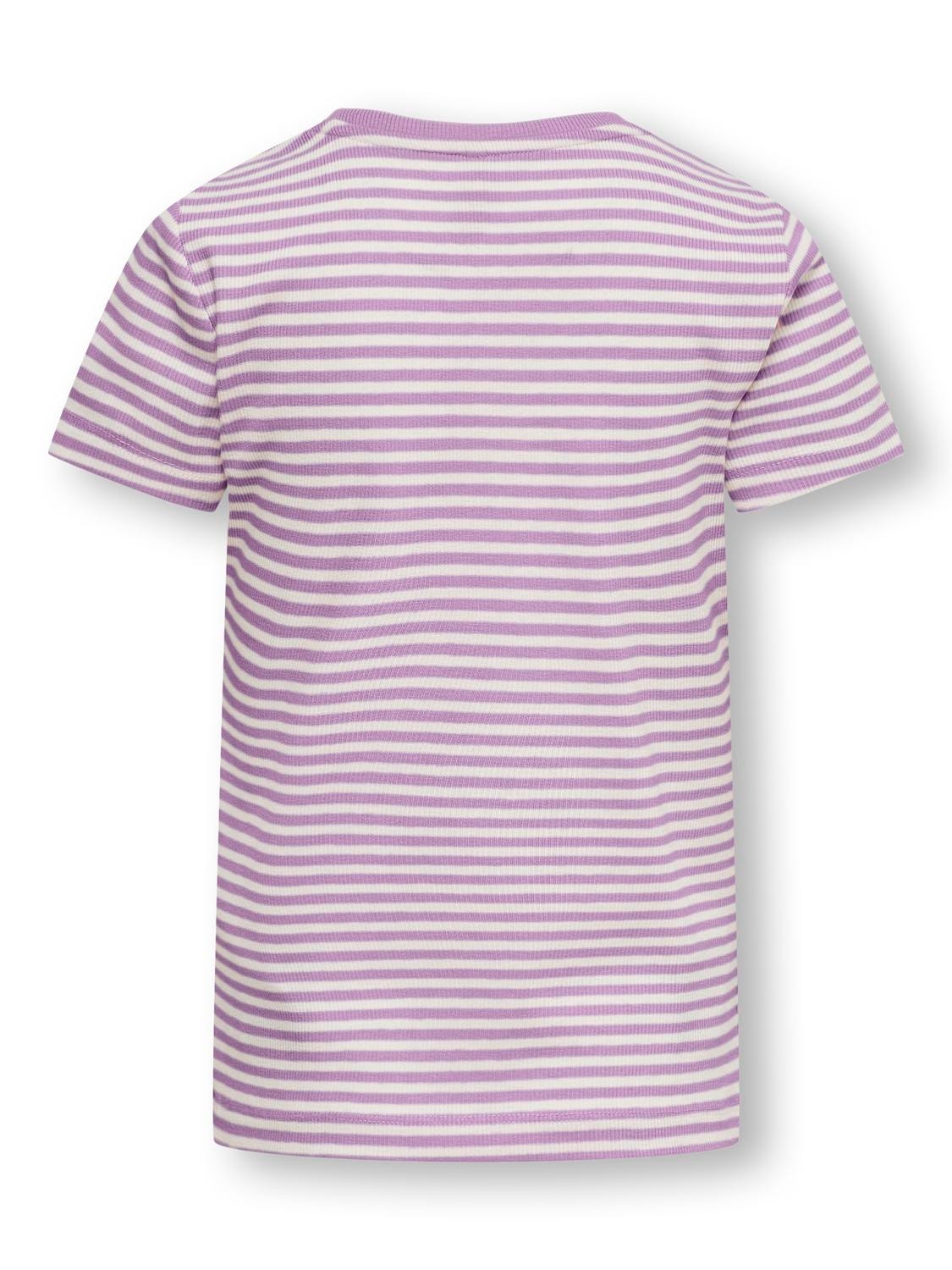 ONLY Gestreepte T-shirt -Purple Rose - 15253157