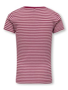 ONLY Gestreepte T-shirt -Very Berry - 15253157