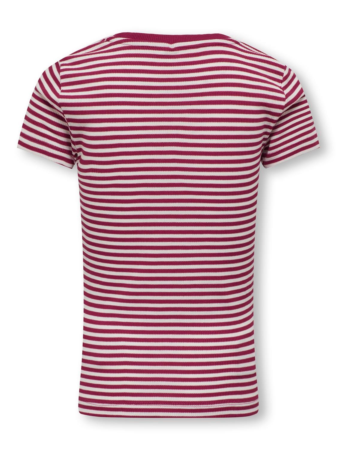 ONLY Stribet T-shirt -Very Berry - 15253157