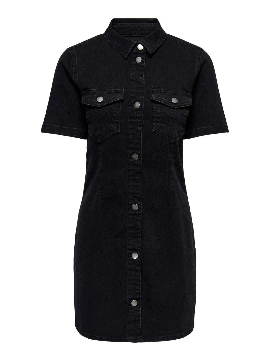 Short sleeve denim hot sale dress with pockets