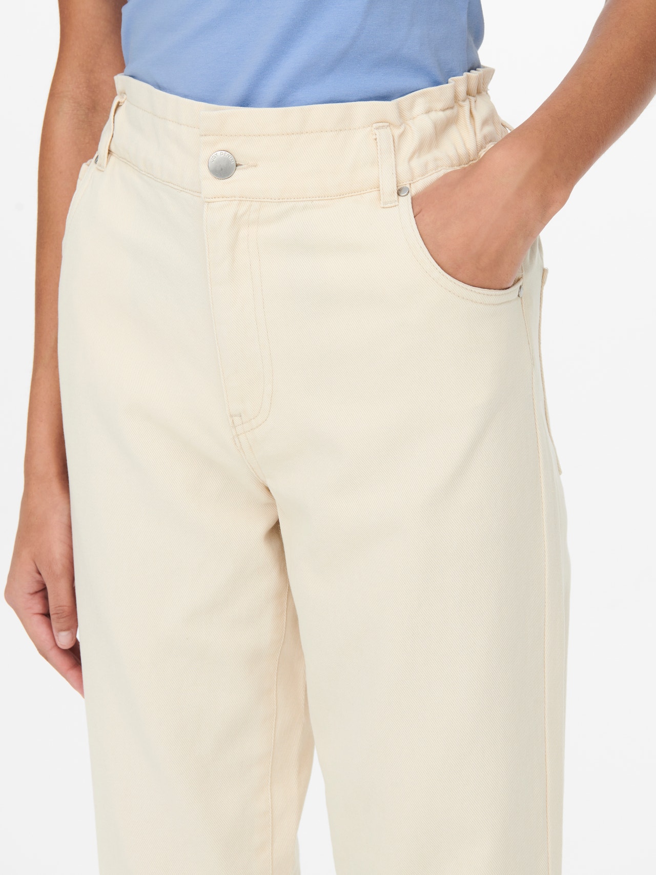 ONLY Pantalons Loose Fit Taille moyenne -Tapioca - 15253177