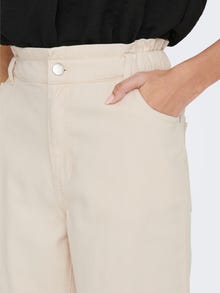ONLY Trousers with mid waist -Ecru - 15253177