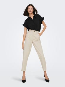 ONLY Pantalons Loose Fit Taille moyenne -Ecru - 15253177