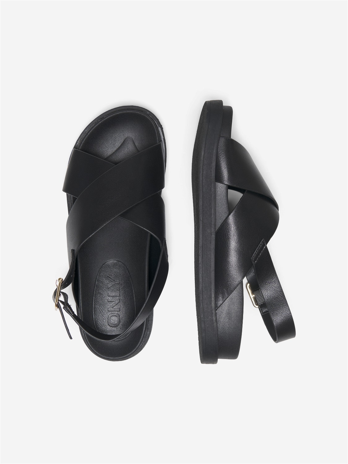 ONLY Imiterede læder Sandaler -Black - 15253212
