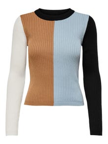 ONLY Contrast colored Knitted Pullover -Cashmere Blue - 15253232