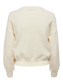 ONLY O-Neck Dropped shoulders Pullover -Whitecap Gray - 15253248