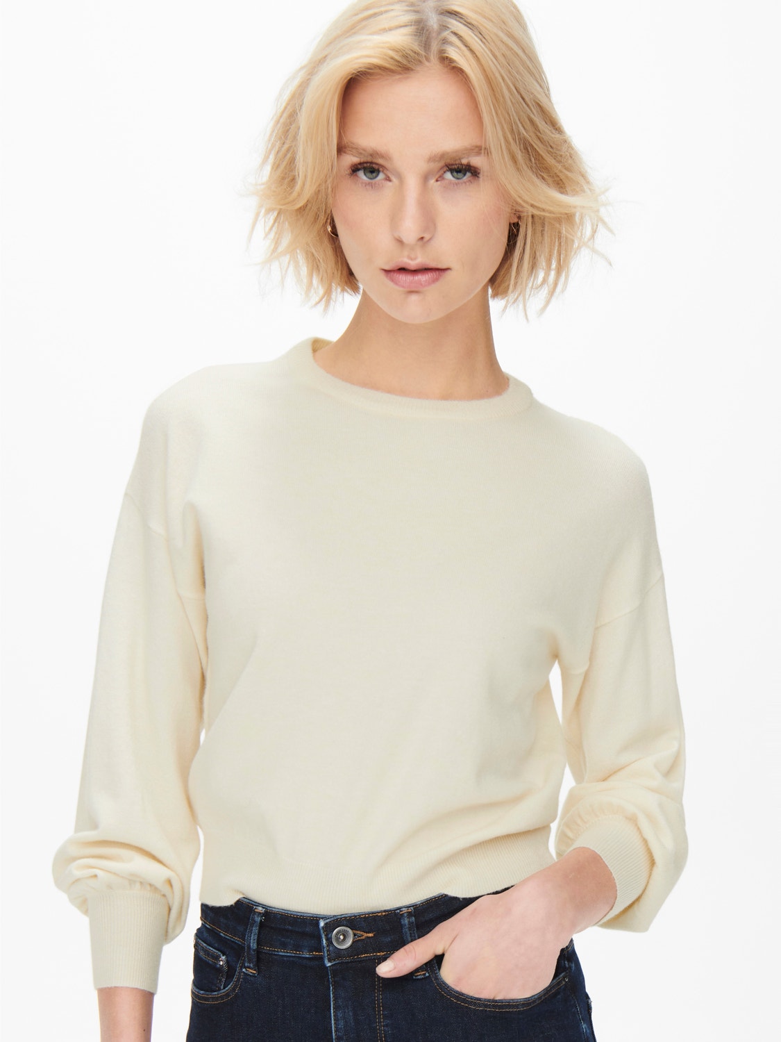 ONLY Solid colored Pullover -Whitecap Gray - 15253248