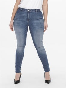 ONLY Skinny Fit Hohe Taille Jeggings -Medium Blue Denim - 15253353