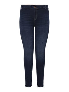 ONLY Skinny Fit Hohe Taille Jeggings -Dark Blue Denim - 15253355