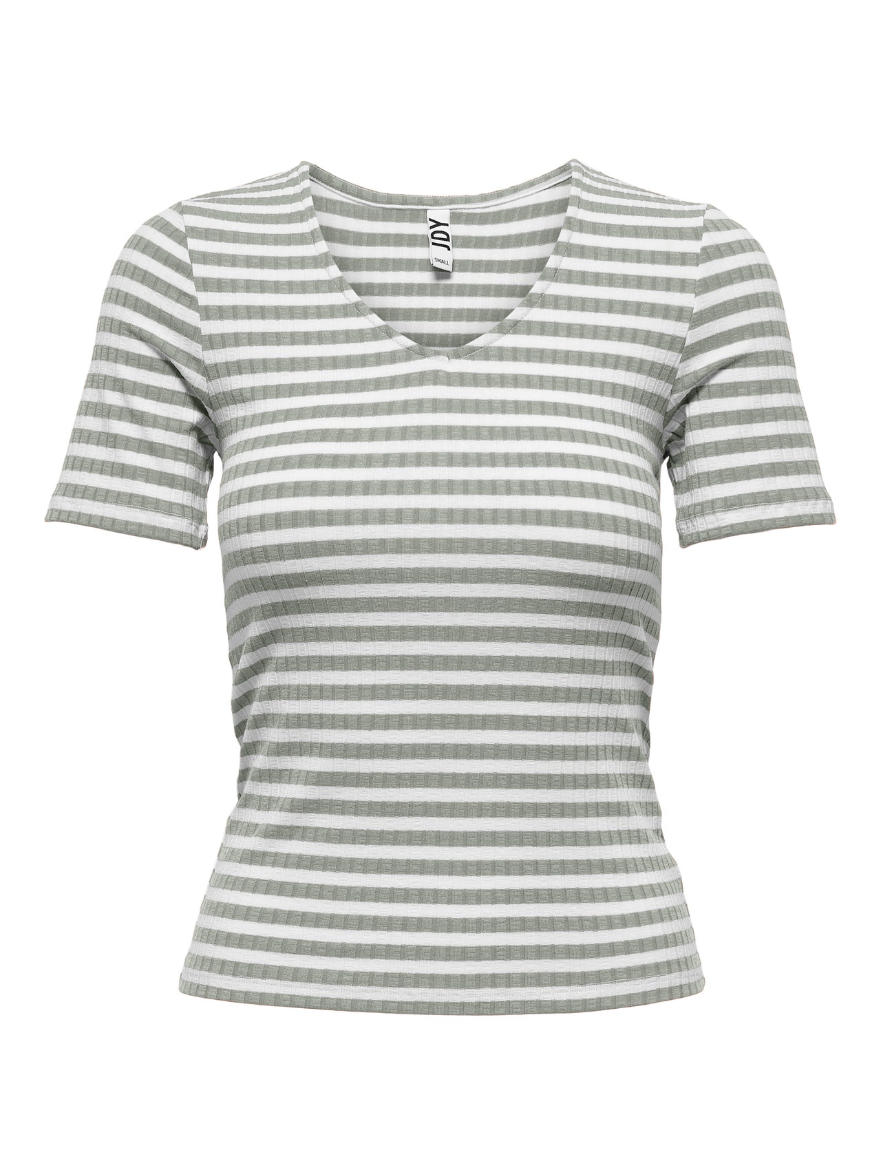 ONLY Striped V-Neck Top -Mineral Gray - 15253481