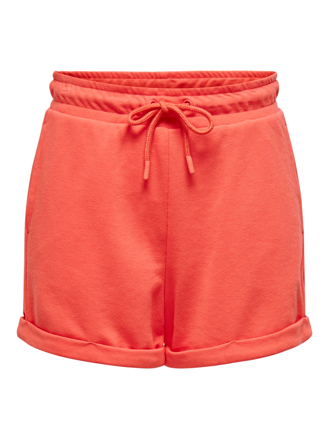 ONLY High waist Shorts -Hot Coral - 15253510