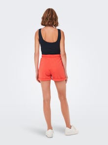 ONLY Hohe Taille Shorts -Hot Coral - 15253510