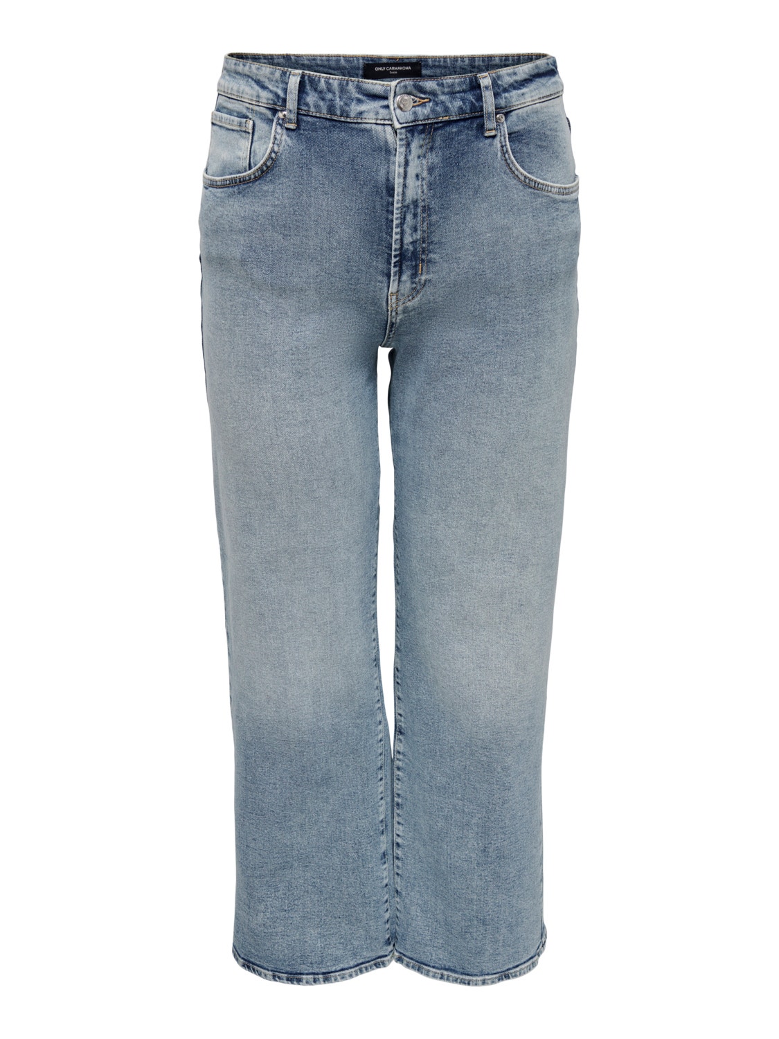 ONLY Curvy CARHope Wide Leg High Waist Jeans -Light Blue Denim - 15253611