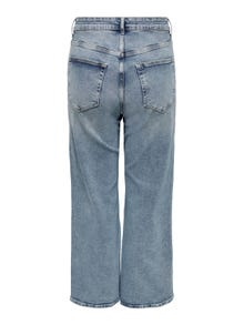 ONLY Curvy CARHope Wide Leg High Waist Jeans -Light Blue Denim - 15253611