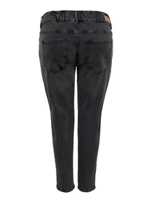 ONLY CARLu Hw corte carrot talla grande Jeans de talle alto -Black Denim - 15253614