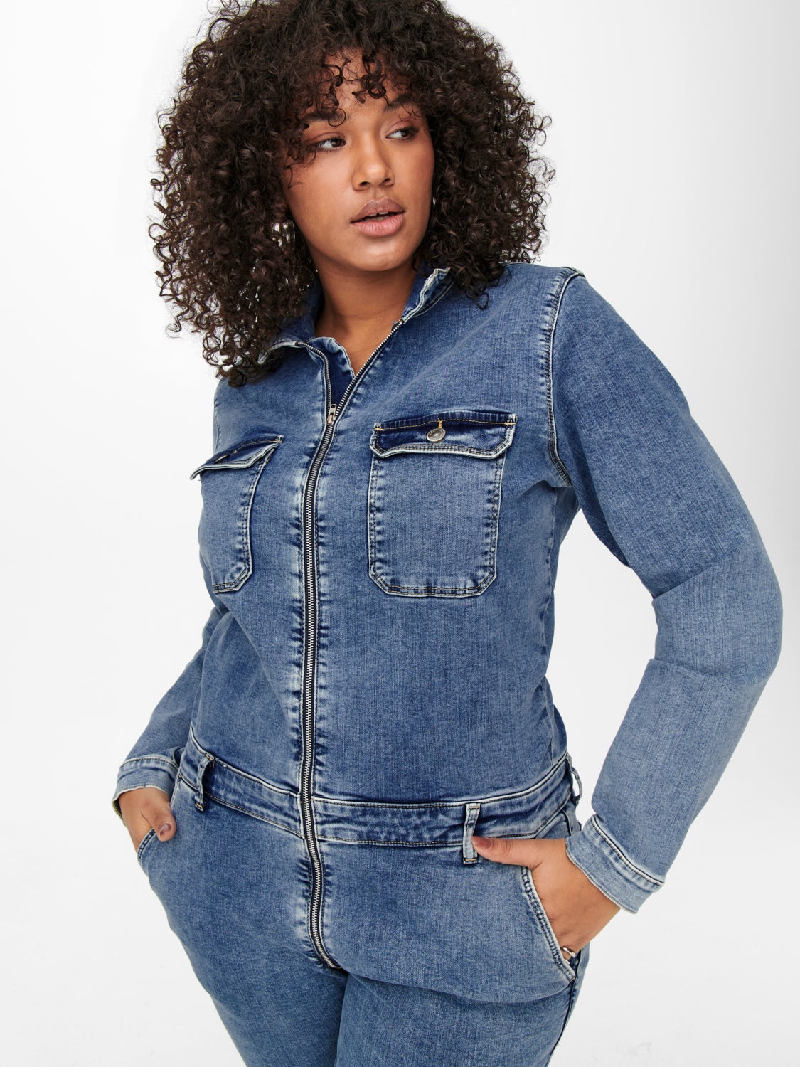 Curvy denim Jumpsuit with 40% discount 