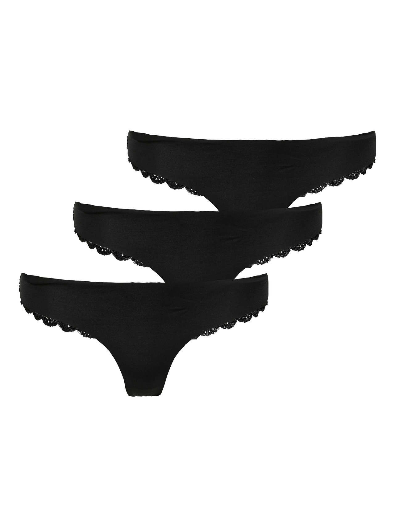 ONLY 3-pack thongs -Black - 15253958