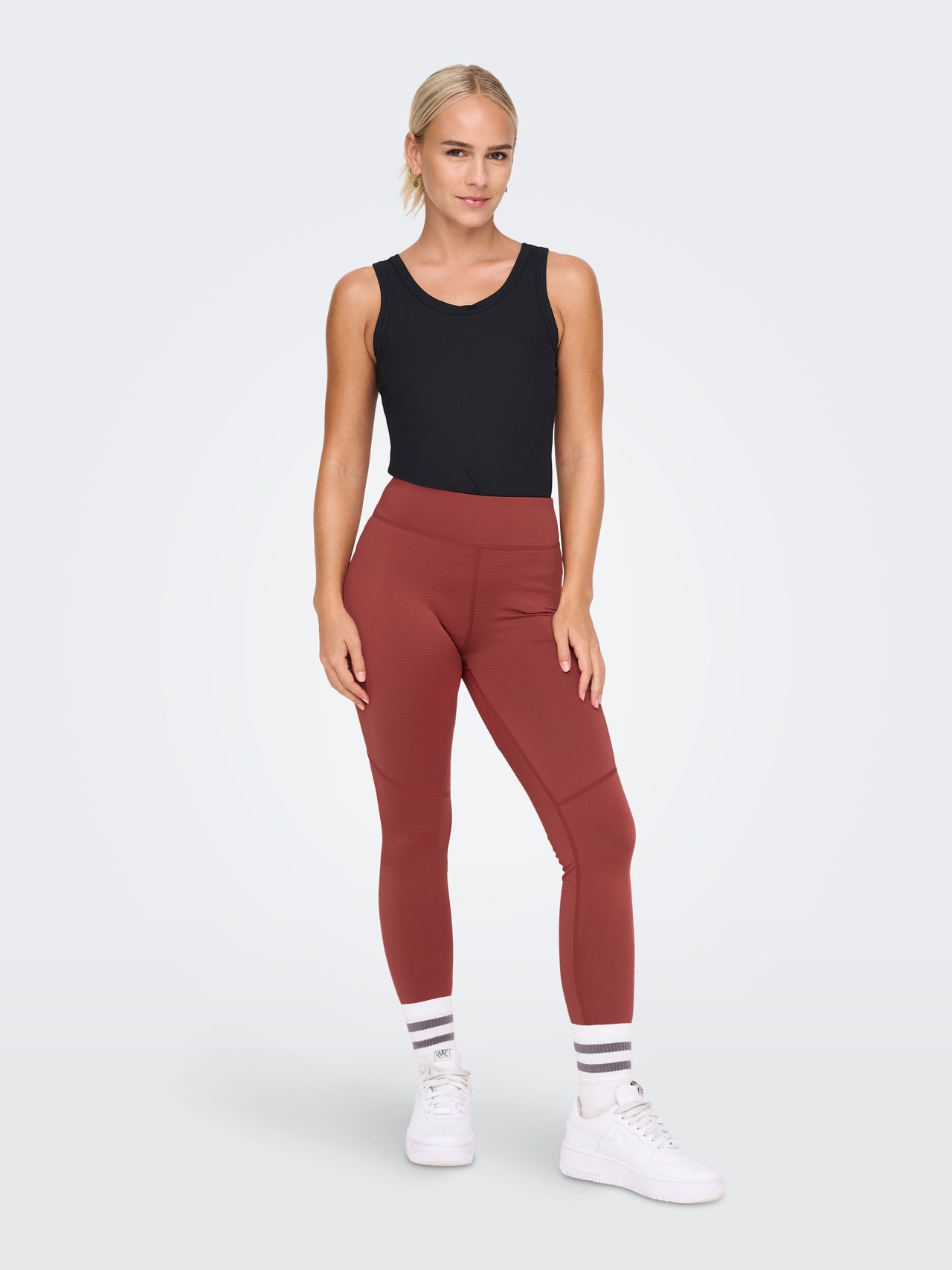 ONLY Solid colored Training Tights -Marsala - 15253999