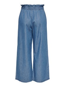 ONLY Løstsiddende bukser med høj talje -Medium Blue Denim - 15254029