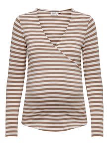 ONLY Kitsas lõige V-kaelus Top -Beaver Fur - 15254128