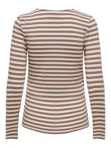 ONLY Kitsas lõige V-kaelus Top -Beaver Fur - 15254128